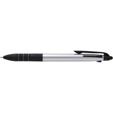 Logo trade promotional products image of: Trine 3-ink RCS recycled ballpoint pen with stylus