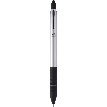 Logo trade promotional item photo of: Trine 3-ink RCS recycled ballpoint pen with stylus