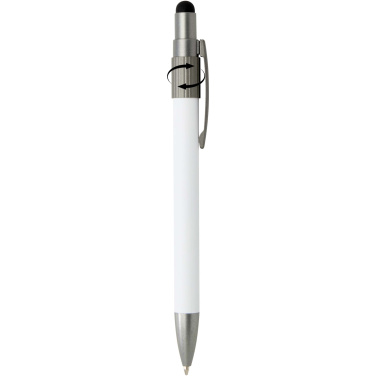 Logo trade promotional products picture of: Rill RCS recycled ballpoint pen with stylus and fidget spinner (black ink)