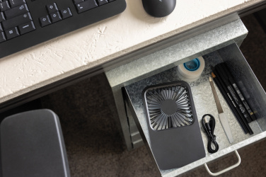 Logotrade promotional giveaway image of: Aervina RCS recycled plastic re-chargeable desk fan