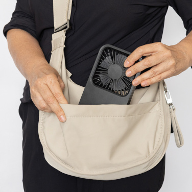 Logo trade corporate gifts picture of: Aervina RCS recycled plastic re-chargeable desk fan