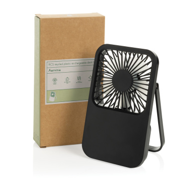 Logotrade promotional giveaway image of: Aervina RCS recycled plastic re-chargeable desk fan