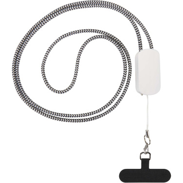Logo trade advertising product photo of: Anser recycled plastic smartphone lanyard with 27W 5-in-1 built-in cable