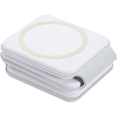 Logo trade promotional gifts picture of: Armus 3-in-1 15W recycled plastic foldable wireless charger