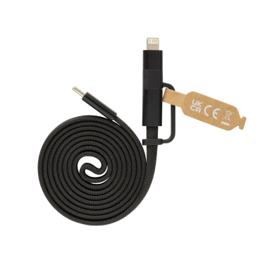 Logo trade promotional merchandise picture of: Arc RCS recycled Ultra-thin 60W 2 in 1 magnetic cable