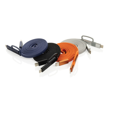 Logo trade promotional gift photo of: Arc RCS recycled Ultra-thin 60W 2 in 1 magnetic cable