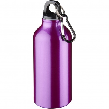 Logotrade meene foto: Oregoni 400 ml alumiiniumist veepudel karabiiniga