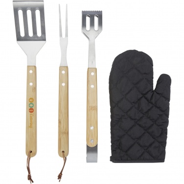 Logotrade meened pilt: Gril 3-osaline BBQ tööriistade komplekt ja kinnas 