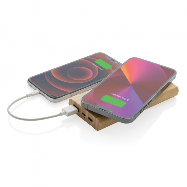 Logotrade firmakingid pilt: Bambusest 8000 mAh 5W juhtmevaba akupank