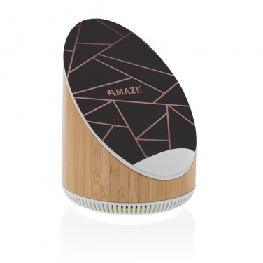 Logotrade reklaamkingi foto: Ovate bambusest 5W kõlar koos 15W juhtmevaba laadijaga