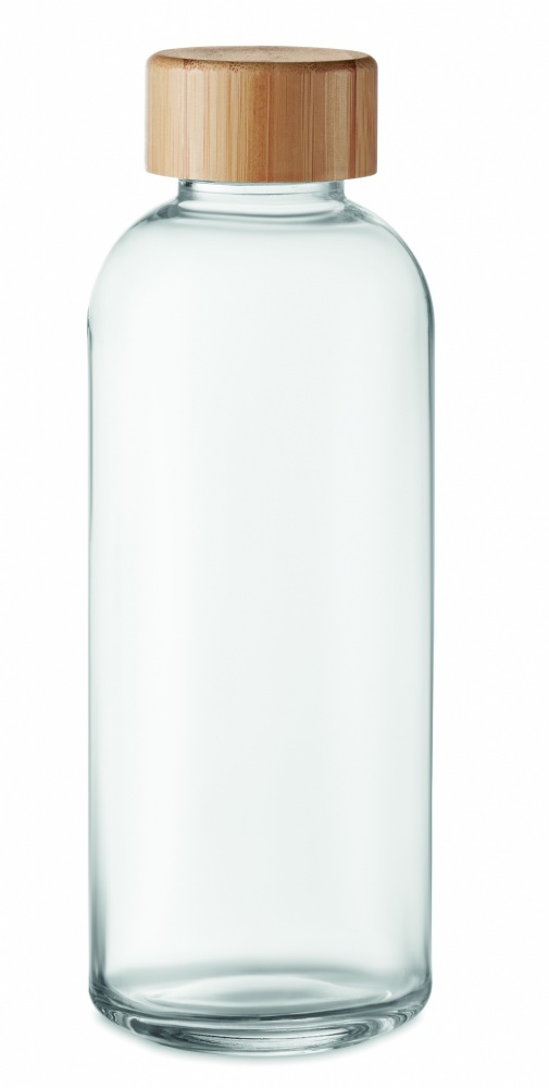 Logo trade firmakingid foto: Klaaspudel 650ml bambusest kaas