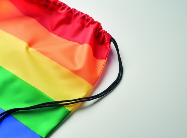 Logotrade meene foto: Rainbow RPET nööriga kott