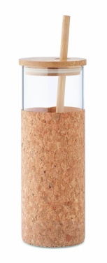 Logotrade ärikingituse foto: Korgist ümbrise ja bambusest kaanega joogitops, 450 ml