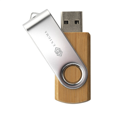 Logo trade reklaamtooted foto: USB Twist Bamboo laost 16 GB