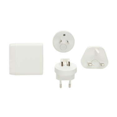 Logo trade ärikingituse pilt: TravelCharge Pro RCS plastikust reisilaadija USB C-ga
