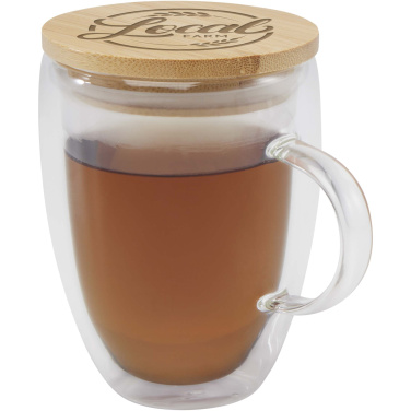 Logotrade reklaamkingi foto: Leona 350 ml klaastass bambusest kaanega