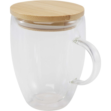 Logo trade ärikingi pilt: Leona 350 ml klaastass bambusest kaanega