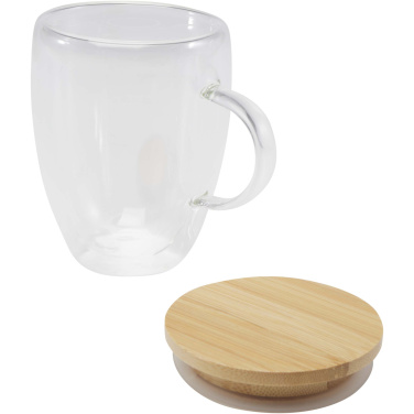 Logotrade reklaamkingitused pilt: Leona 350 ml klaastass bambusest kaanega
