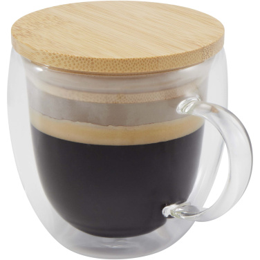 Logotrade reklaamkingitused pilt: Lenora 250 ml klaasist tass bambusest kaanega
