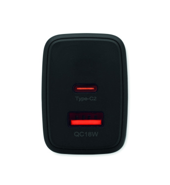 Logo trade reklaamtoote pilt: EXTEN EL 2-kontaktiline adapter/laadija