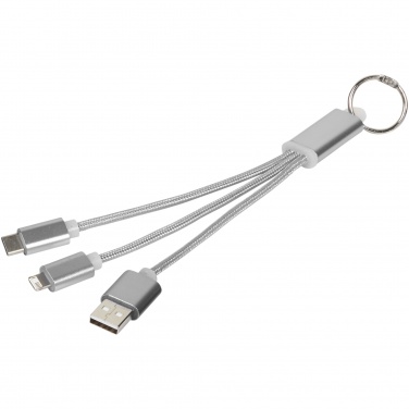 Logotrade mainoslahjat ja liikelahjat tuotekuva: Metal 3-in-1 -latauskaapeli avainketjulla