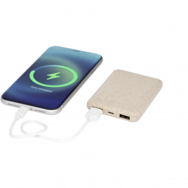 Logo trade mainoslahja ja liikelahja tuotekuva: Asama-varavirtalähde, 5 000 mAh, vehnänolkea