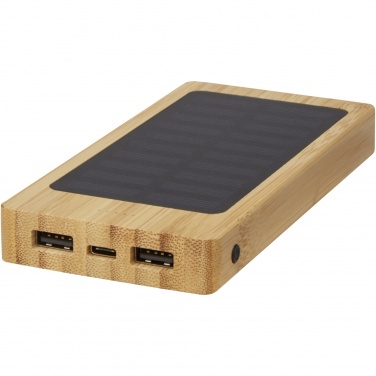 Logotrade mainostuotet kuva: Alata aurinkokennoilla lataava 8000 mAh:n varavirtalähde bambusta