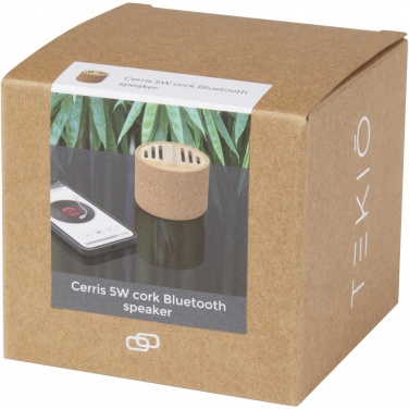 Logo trade liikelahjat tuotekuva: Cerris 5 W:n Bluetooth®-kaiutin korkkimateriaalia