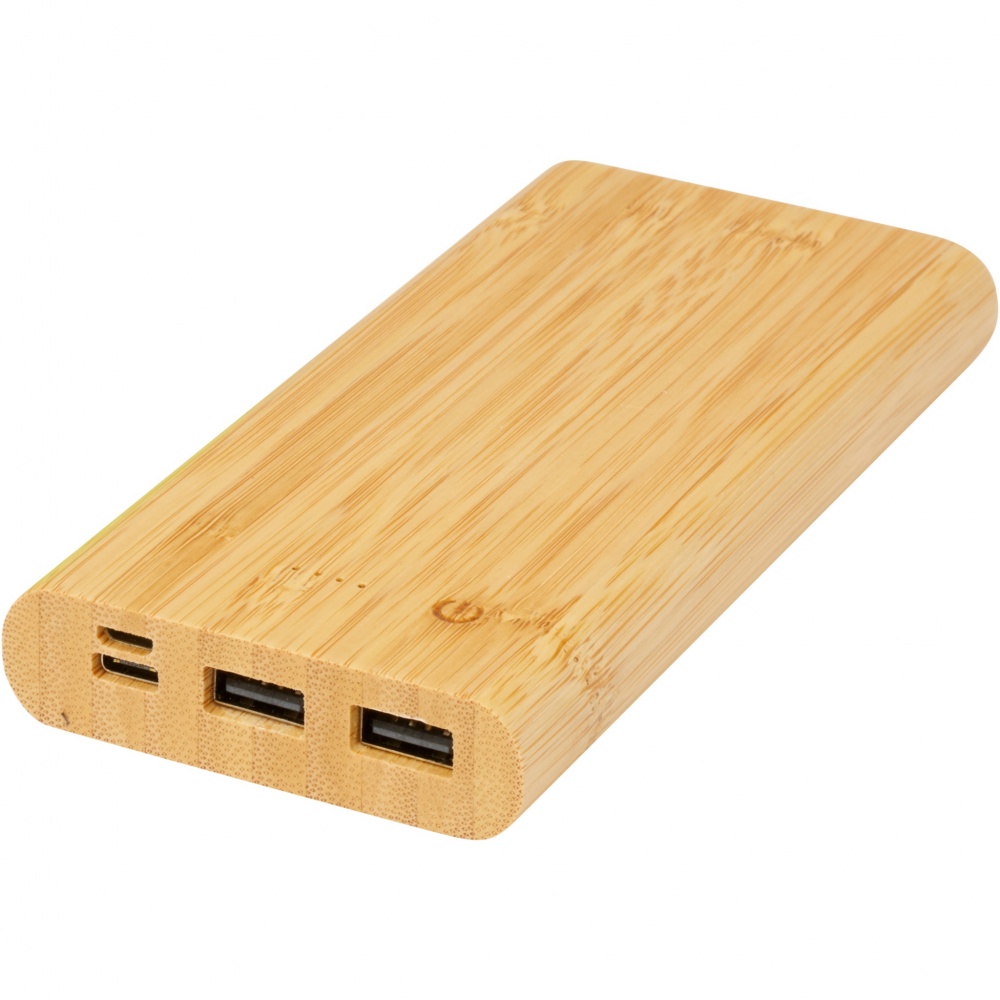Logo trade mainostuote kuva: Tulda-varavirtalähde, 10,000 mAh, bambua