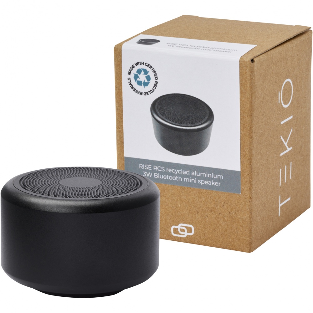 Logo trade liikelahjat tuotekuva: Rise 3 W:n RCS-kierrätetystä alumiinista valmistettu Bluetooth®-minikaiutin 