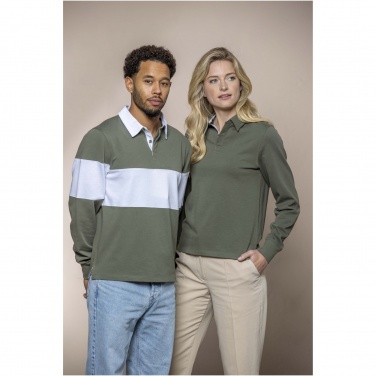 Logotrade mainoslahja tuotekuva: Clyde unisex organic rugby polo sweatshirt