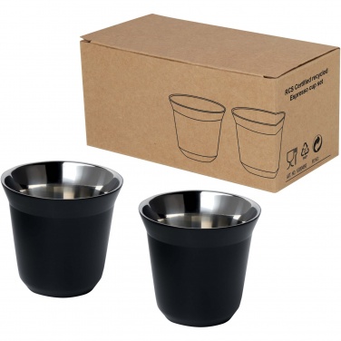 Logo trade liikelahja kuva: Duo 80 ml:n RCS-sertifioidusta ruostumattomasta teräksestä valmistettu espressomukisarja 