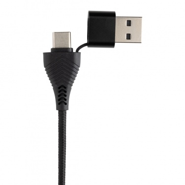 Logotrade mainoslahja ja liikelahja kuva: Link RCS kaksoistulo USB-hub kierrätysmuovia ja bambua