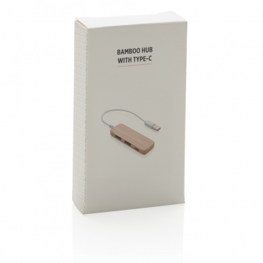 Logotrade liikelahjat mainoslahjat tuotekuva: Bambuinen USB tyypin C hub