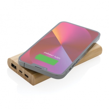 Logotrade mainostuotet kuva: 8000 mAh varavirtalähde bambusta