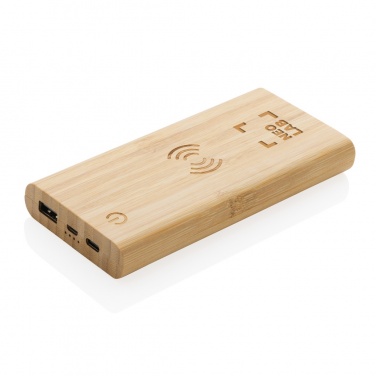 Logo trade mainoslahjat tuotekuva: 8000 mAh varavirtalähde bambusta