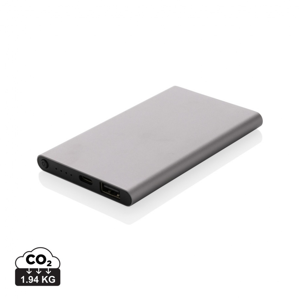 Logo trade liikelahja mainoslahja tuotekuva: 4000mAh virtapankki USB-C:llä RCS muovista/alumiinista