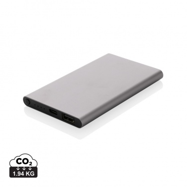 Logotrade mainoslahja tuotekuva: 4000mAh virtapankki USB-C:llä RCS muovista/alumiinista