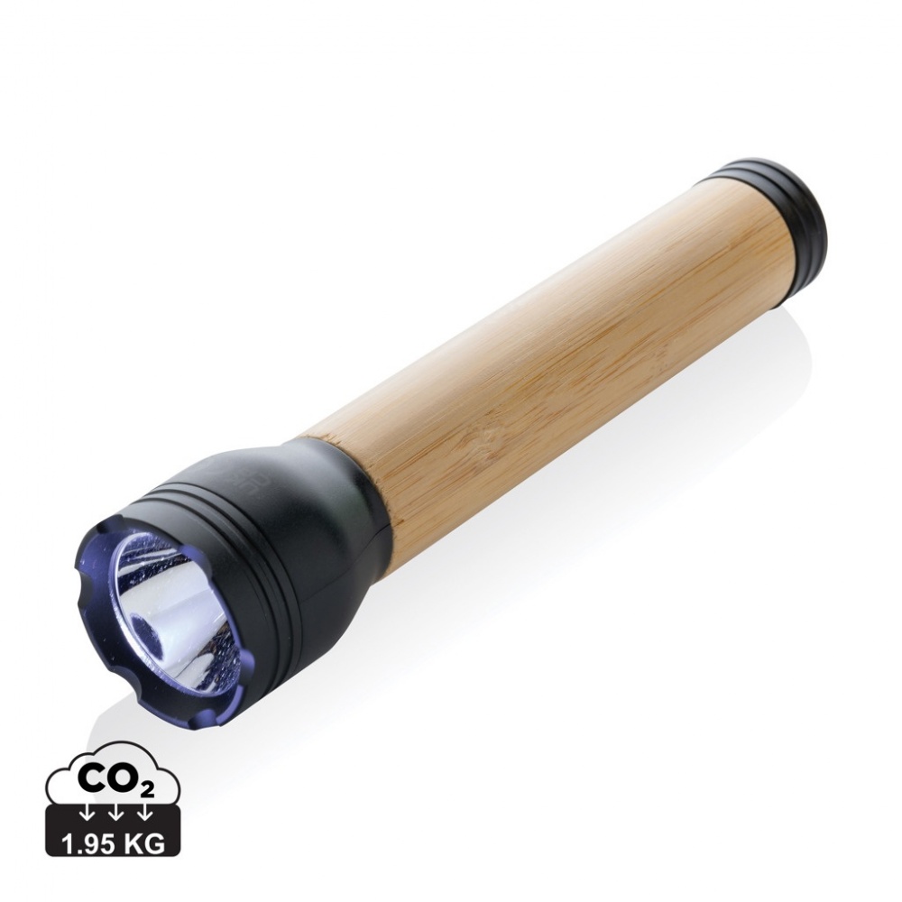 Logo trade mainostuote kuva: Lucid 5W taskulamppu RCS muovista ja bambusta