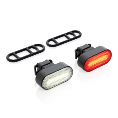 Logo trade liikelahjat tuotekuva: Lumino RCS kierrätysmuovinen USB-ladattava pyörävalosarja