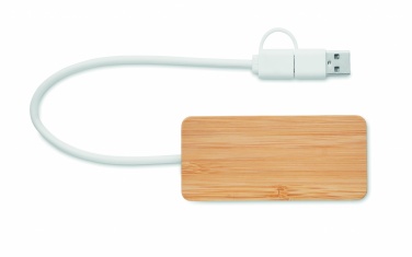 Logo trade liikelahjat mainoslahjat kuva: 3 portin USB-keskitin bambua