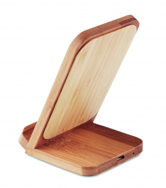 Logo trade mainoslahja ja liikelahja tuotekuva: Bambu langaton laturi 5W WIRESTAND