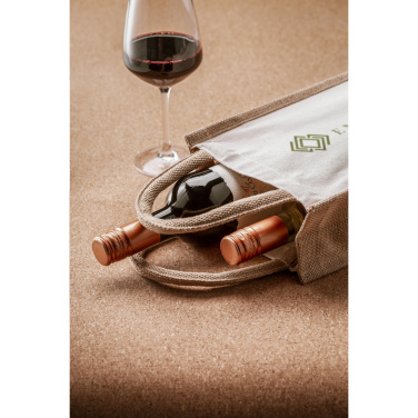 Logotrade liikelahjat mainoslahjat tuotekuva: Juuttikangas Double Wine Bag