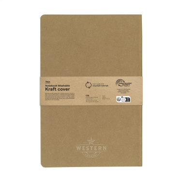 Logo trade mainoslahjat ja liikelahjat kuva: Paperinen kannettava GRS-pestävä Kraft-kansi A5