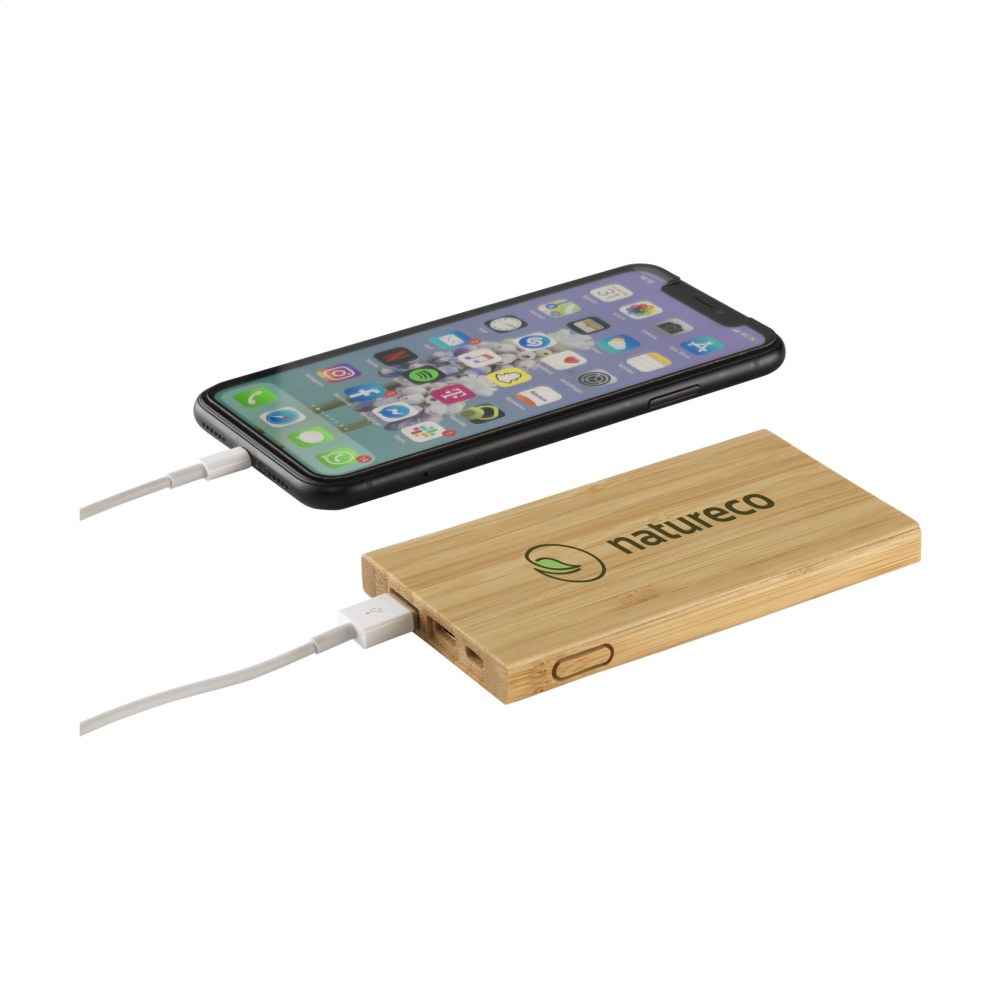 Logo trade mainoslahja ja liikelahja tuotekuva: Bamboo 4000 Powerbank ulkoinen laturi