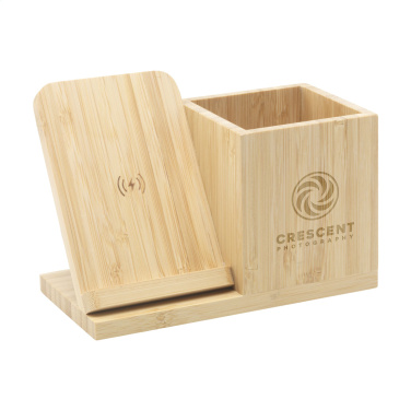Logotrade liikelahjat mainoslahjat tuotekuva: Bamboo Boss 15W laturi/kynäpidike