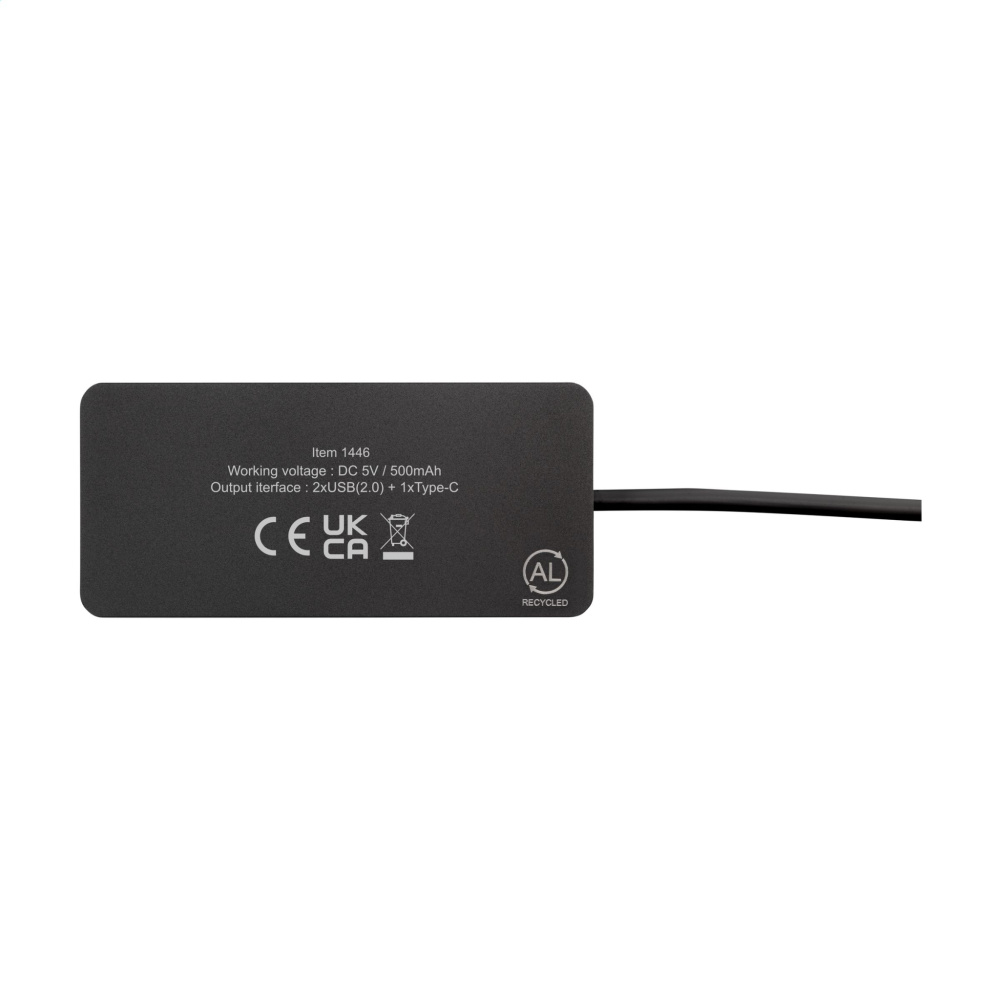 Logo trade liikelahjat tuotekuva: Tecco GRS Kierrätetty Alu USB Hub