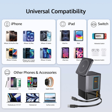 Logotrade mainoslahja tuotekuva: Urban Vitamin Sacramento 105WGAN -laturi, kaapelit