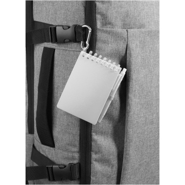 Logo trade liikelahjat tuotekuva: Lig Mini kierrätetystä muovista valmistettu pehmeäkantinen muistikirja ja kuulakärkikynäsetti (musta muste)