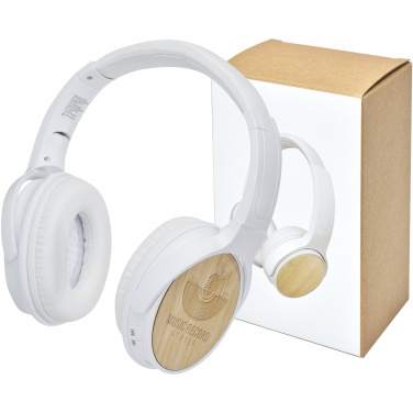 Logotrade verslo dovanos nuotrauka: Athos bambukinės Bluetooth® ausinės su mikrofonu